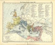 Map of the Roman Empire ca. 395 AD, showing the dioceses and praetorian prefectures of Gaul, Italy, Illyricum and Oriens (east), roughly analogous to the four Tetrarchs' zones of influence after Diocletian's reforms.